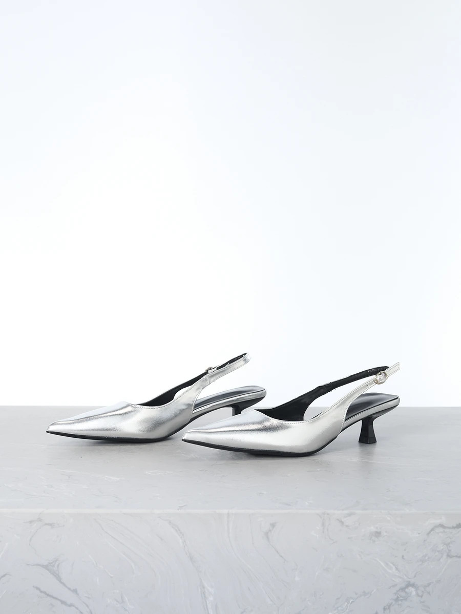 CHICVUE Fall/Winter 2025 Women's Black High Heel Pumps, 4cm Kitten Heel Pointed Toe Shoes, Party ... | SHEIN