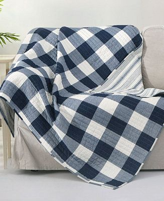 Levtex Camden Buffalo Check Reversible Quilted Throw & Reviews - Home - Macy's | Macys (US)