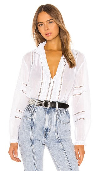 Isabel Marant Etoile Valda Blouse in White from Revolve.com | Revolve Clothing (Global)