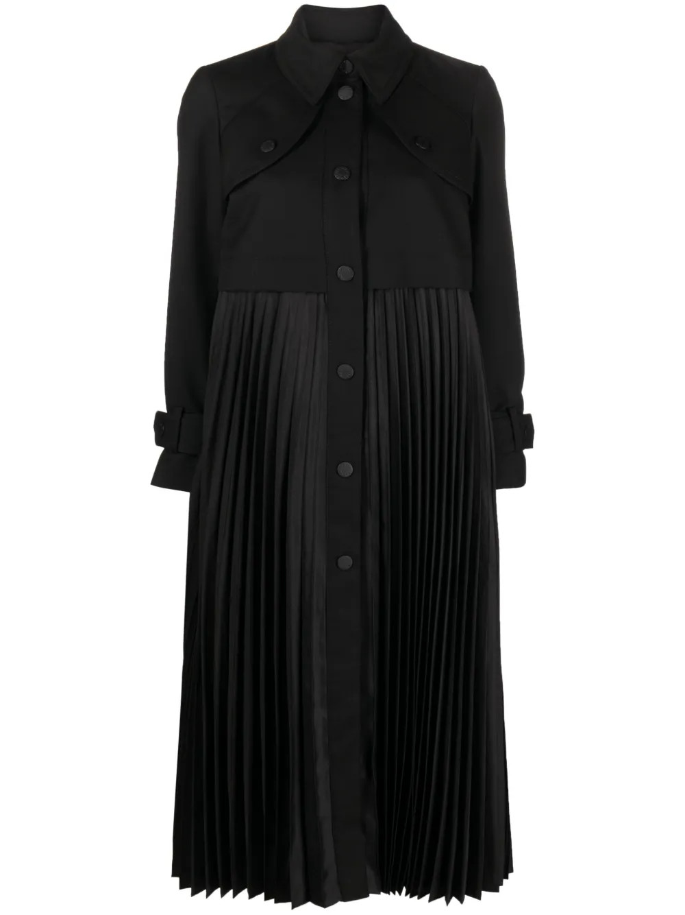 SANDRO Pleated Gabardine Trench Coat - Farfetch | Farfetch Global