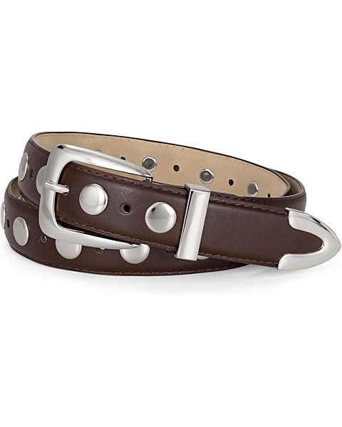 WERFORU Women Fashion Leather Belt Women Belts for Jeans Dress Women Punk Leather Belt Women Stud... | Amazon (US)