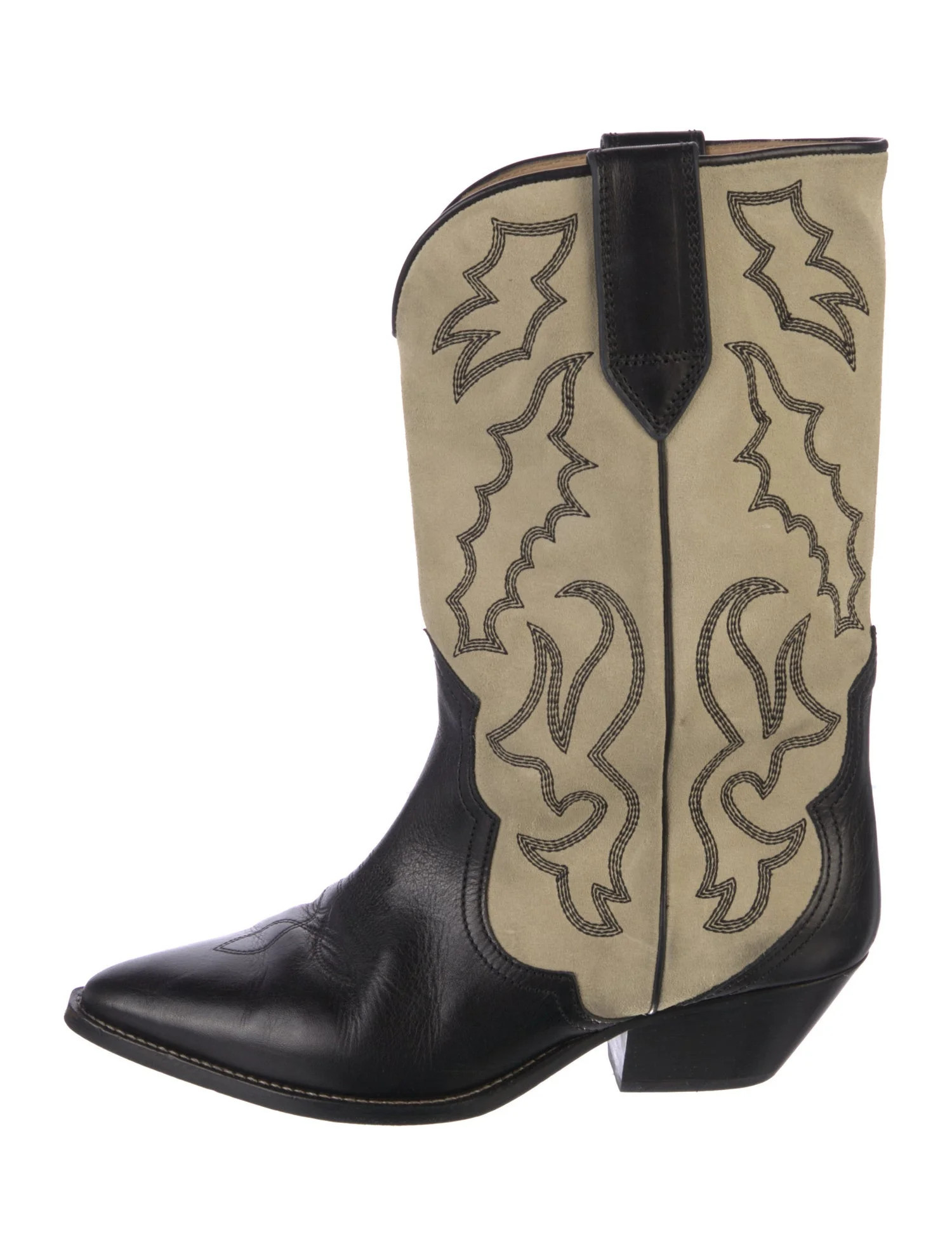Suede Printed Western Boots | The RealReal