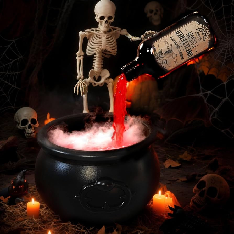 Halloween Decoration Set, Ultrasonic Mist Maker Fogger with Black Witch Cauldron DIY Magic Floati... | Amazon (US)