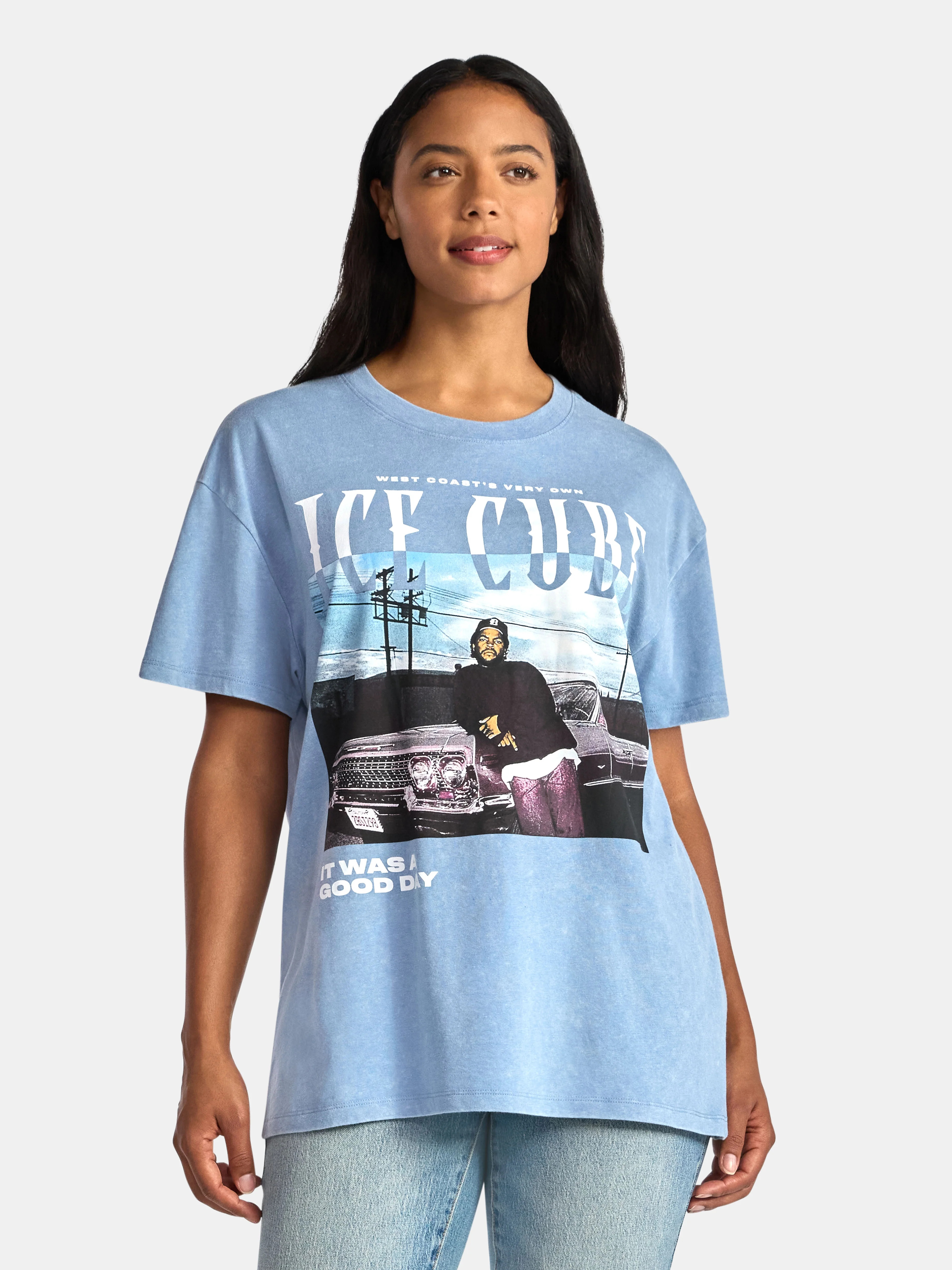 Ice Cube Women's Front Back Graphic Tee with Short Sleeves, Sizes XXS-XXL | Walmart (US)