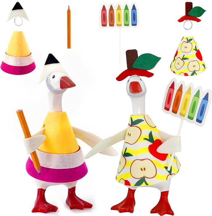 7 Inch Desk Goose Outfits, Back to School Desk Goose Clothes with Pencil, Back to School Decor fo... | Amazon (US)