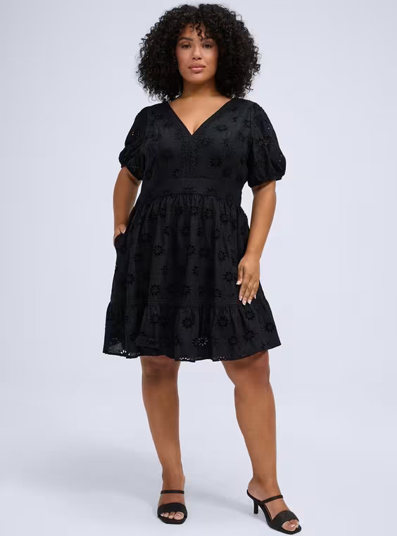 Belle Isle Eyelet Mini Dress in Blue | Torrid (US & Canada)