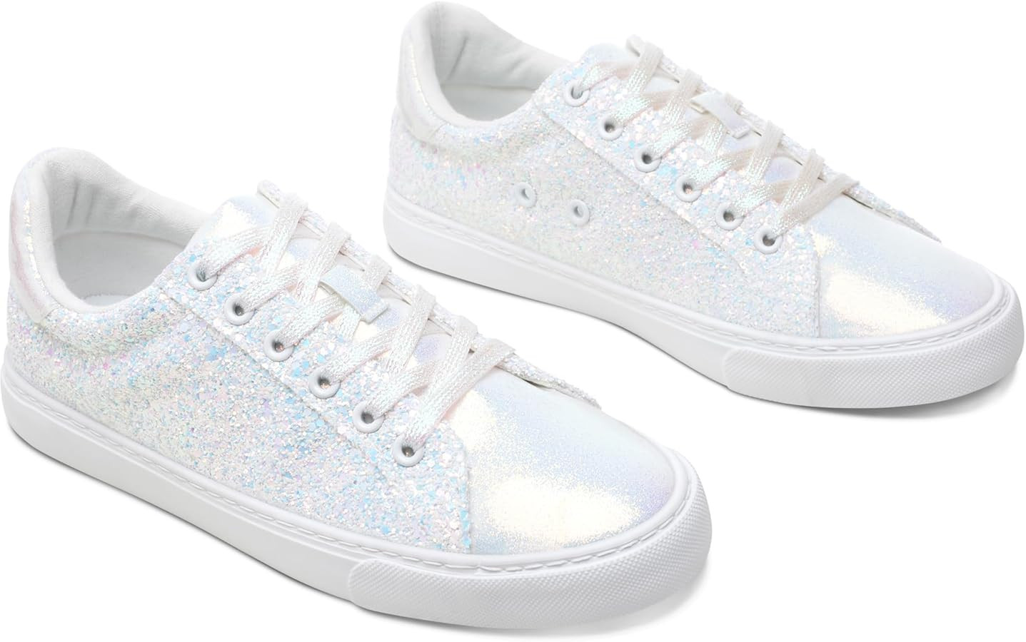 AISFAES Glitter Sneakers Sparkly Low Top Sequins Sneakers Lace Up Tennis Shoes Comfort Bling Shoe... | Amazon (US)