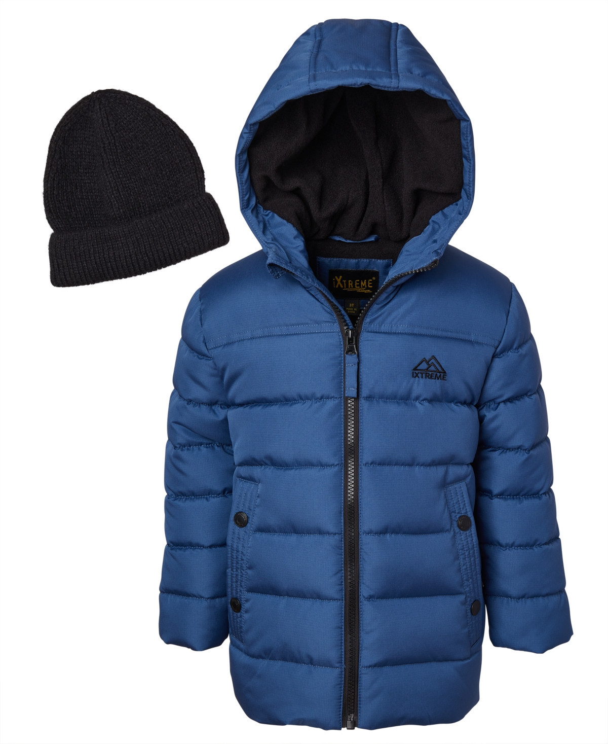 Ixtreme Big Boys Mini Puffer Jacket with Beanie - Dark Blue | Macy's