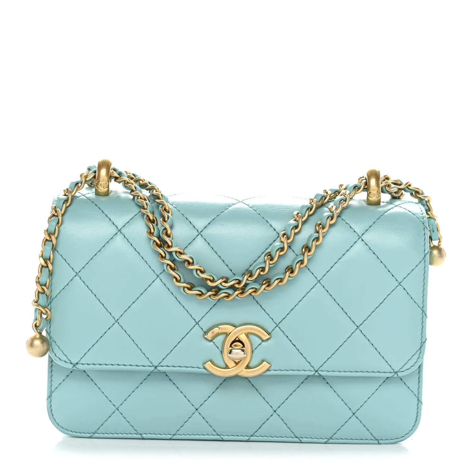 Chanel Calfskin Quilted Mini Perfect Fit Flap Turquoise 1850495 | FASHIONPHILE (US)