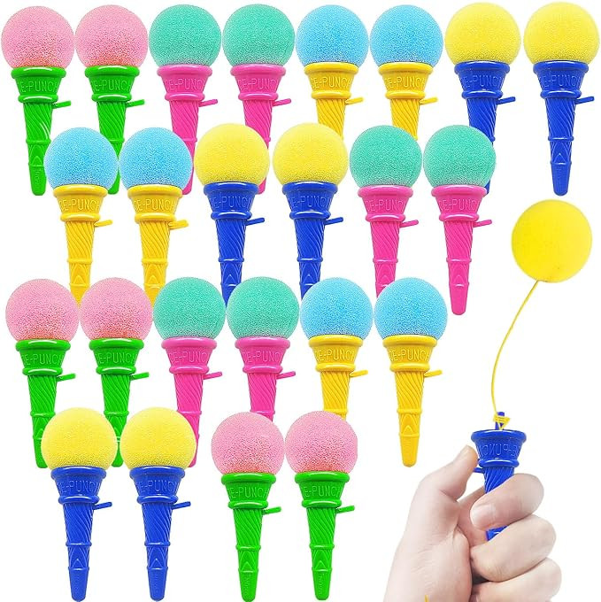 Dshengoo 24 Pcs Ice Cream Shooters,4 Inch Ice Cream Foam Ball Launcher,Mini Ice Cream Cone Shoote... | Amazon (US)