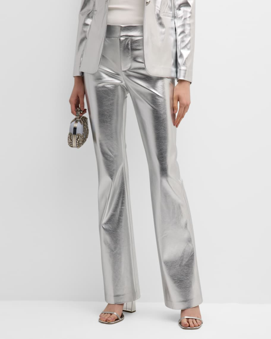 Livi Metallic Vegan Leather Pants | Neiman Marcus