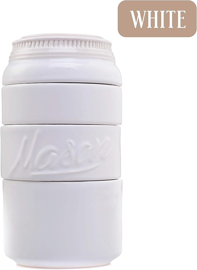 Goodscious White Ceramic Mason Jar Measuring Cups - Kitchen Set - Baking Supplies Dry and Liquid ... | Amazon (US)