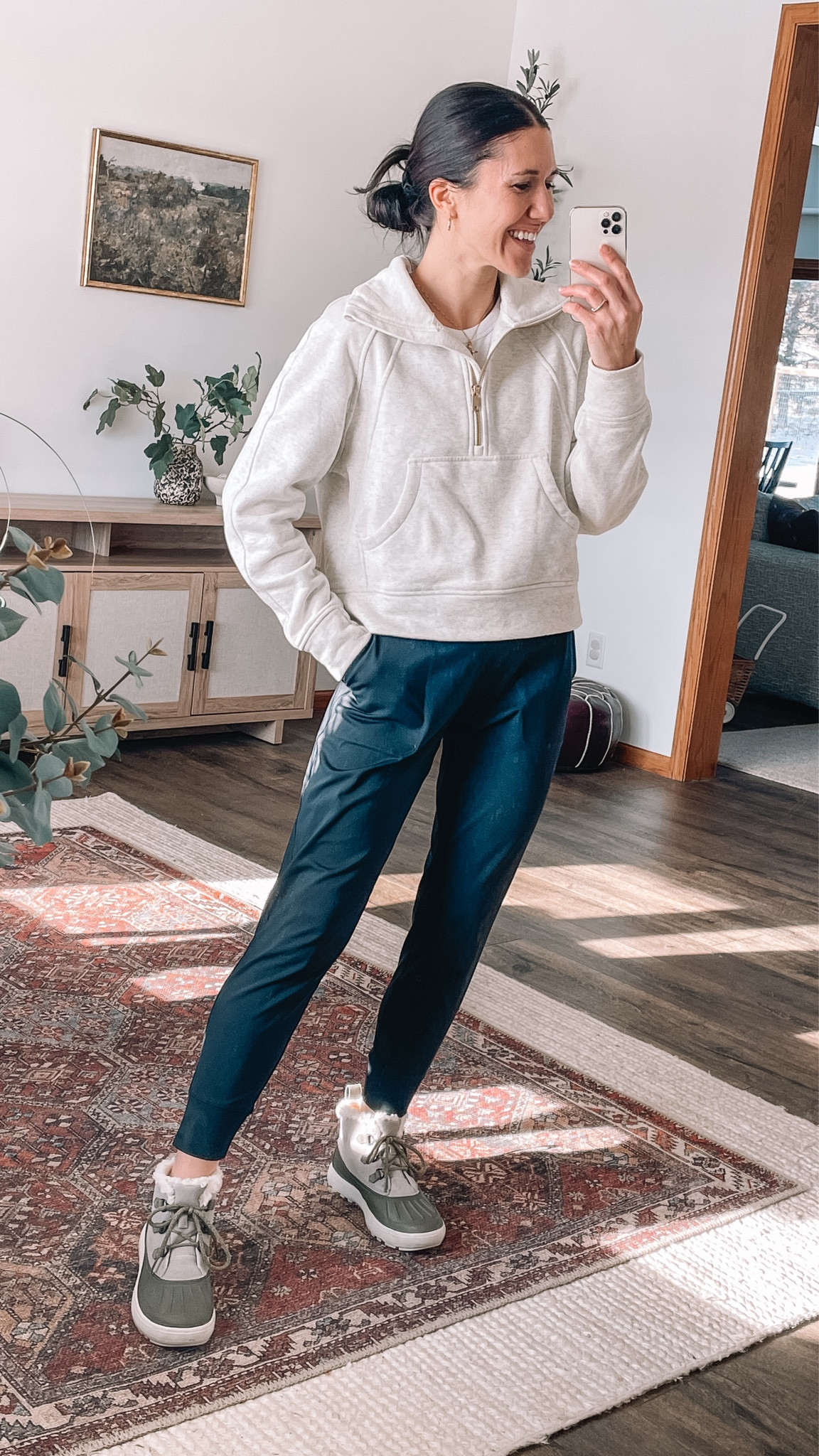 Amazon fashion Lululemon look for less pullover, wearing small
Joggers are SO comfy!! Small

Nike boots, sneaker boots
Winter boots

Winter outfits 
Winter outfit 
Amazo finds 

#LTKstyletip #LTKSeasonal #LTKshoecrush