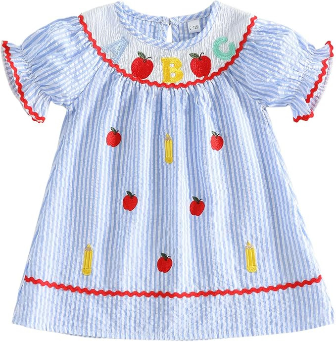 Little Toddler Girls Back to School Dress Smocked Peter Pan Collar Dress First Day of Preschool K... | Amazon (US)