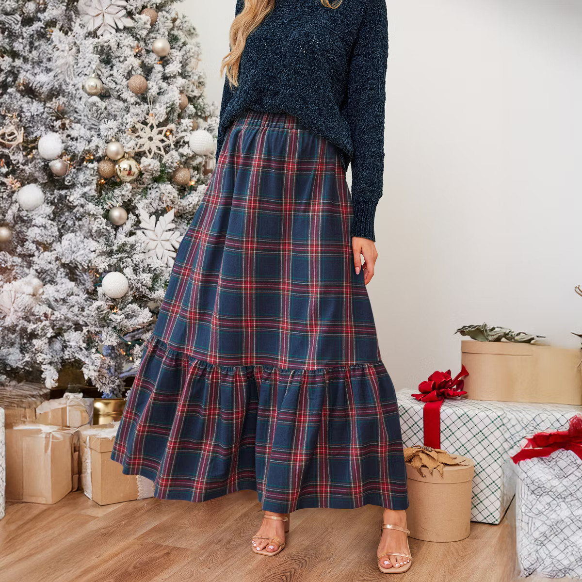 Women's Plaid Ruffled Maxi Skirt - Cupshe | Target