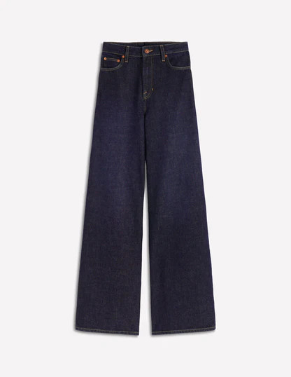 High Waist Wide Leg Jeans-Indigo Rinse | Boden (US)