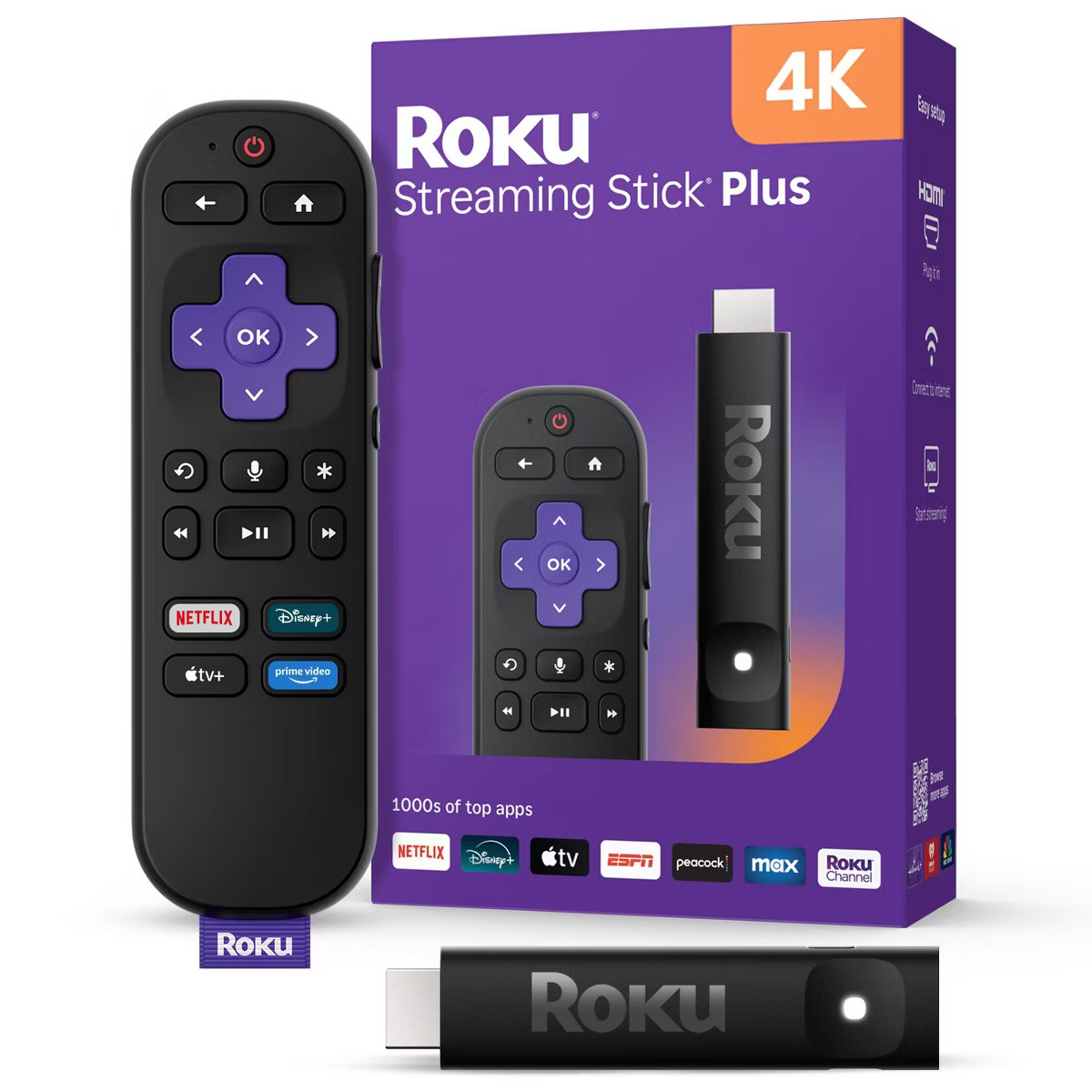 Roku Streaming Stick Plus 2025 4K and HDR Streaming Device with Voice Remote - Free and Live TV A... | Target
