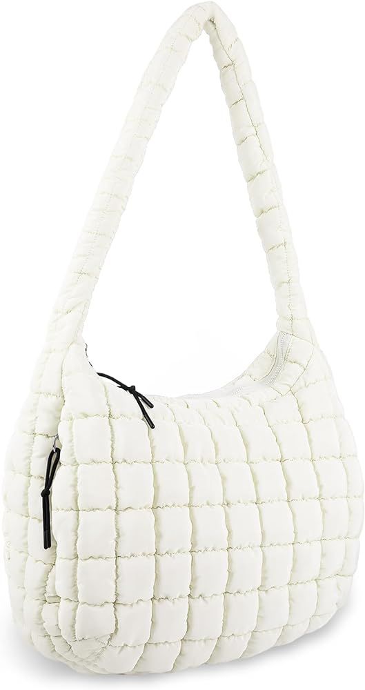 Quilted Puffer Tote Bag Large Puffy Crossbody Shoulder Bag,Lightweight Nylon Hobo Bag Puffer Carr... | Amazon (US)