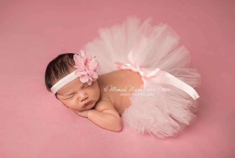 Palest Pink tutu and headband set, newborn tutu, baby tutu, newborn photography prop, photography... | Etsy (US)