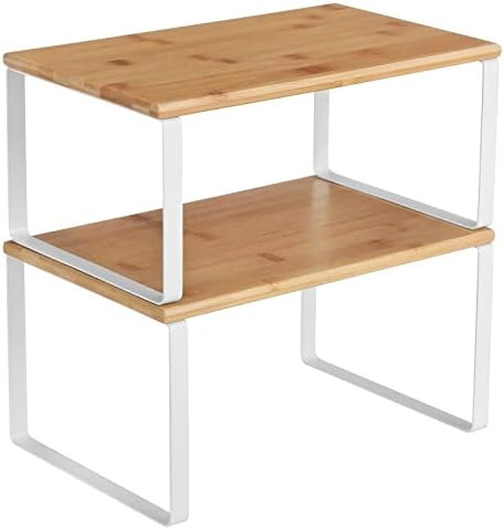 SONGMICS Cabinet Organizer Shelf, Set of 2 Kitchen Counter Shelves, Stackable, Expandable, Metal ... | Amazon (US)