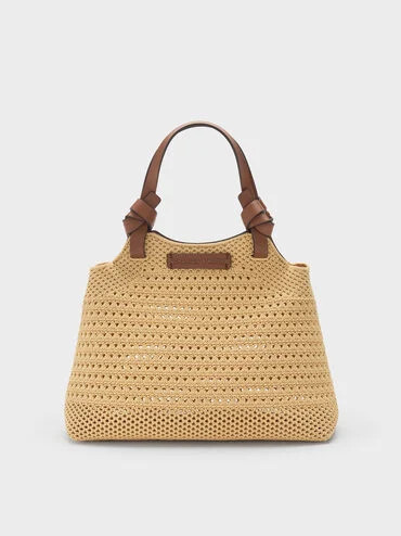 Mini Ida Knitted Tote Bag
    
         - Beige | Charles & Keith UK