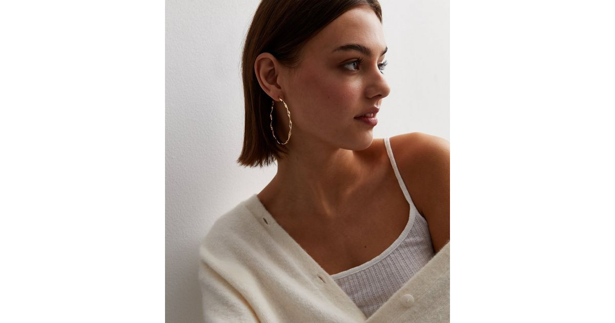 Gold Large Twist Hoop Earrings | New Look | New Look (UK)
