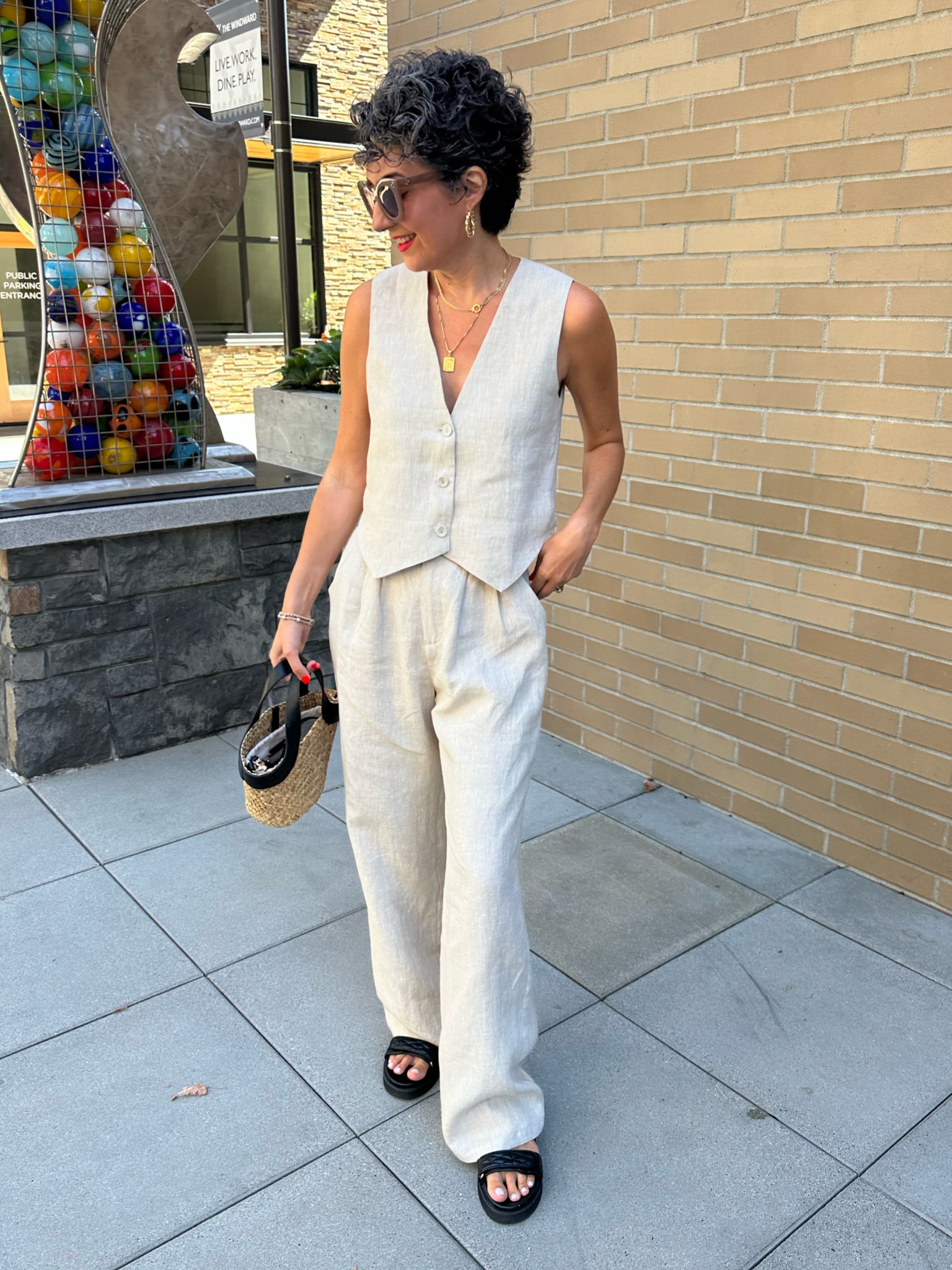 Linen Set from #dissh - Wearing a size 4 in both vest and trousers 

#LTKunder100 #LTKFind #LTKstyletip