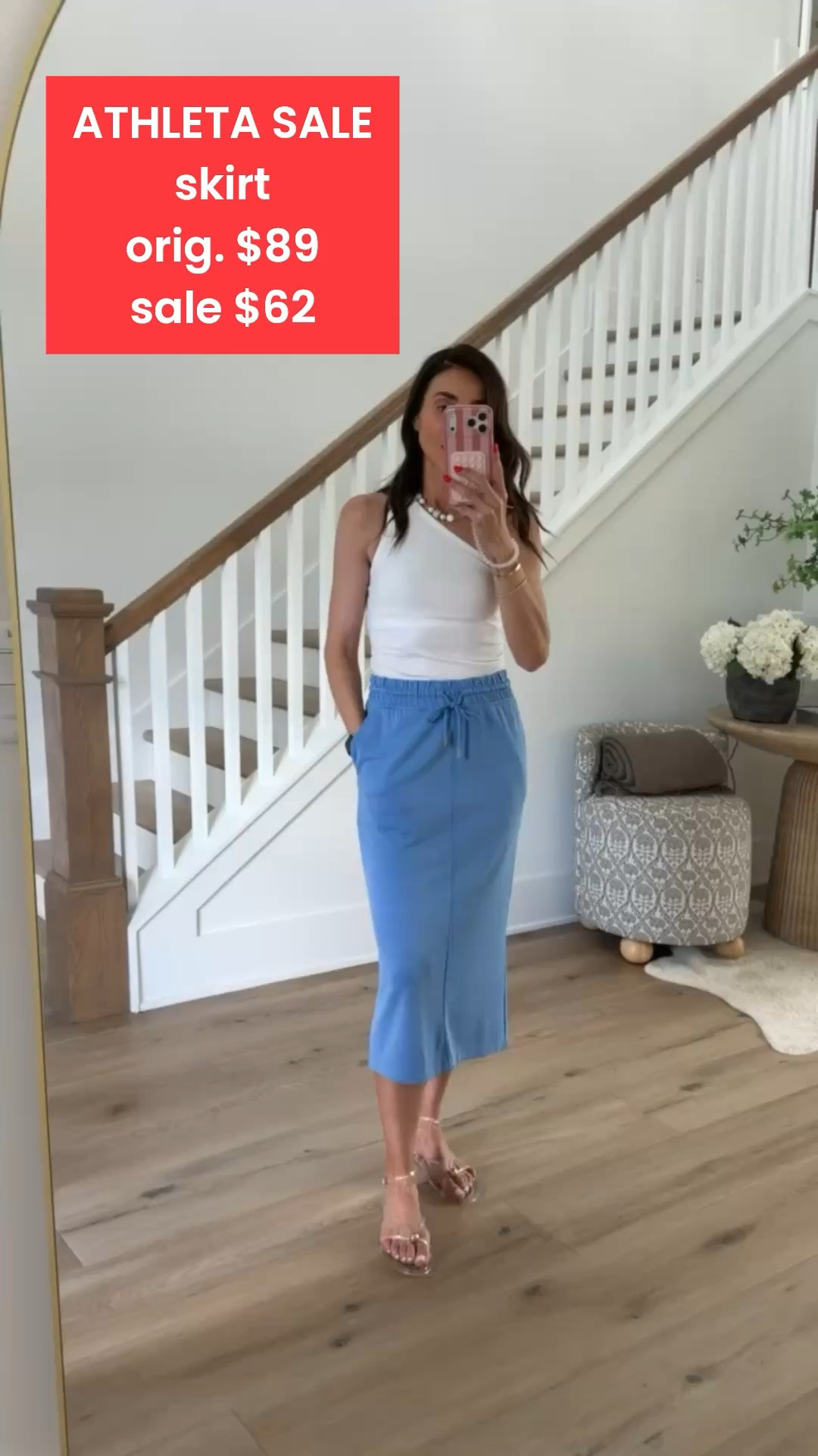 ATHLETA SALE, I'm wearing size XS in skirt. Midi skirt, orig. $89
sale $62

#LTKootd #LTKSaleAlert