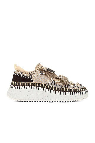 Chloe Nama Mesh Sneaker in Beige | FWRD 