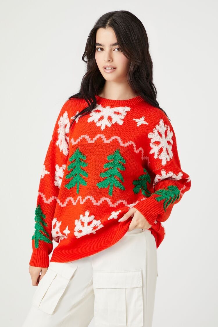 Christmas Tree & Snowflake Sweater | Forever 21 | Forever 21 (US)