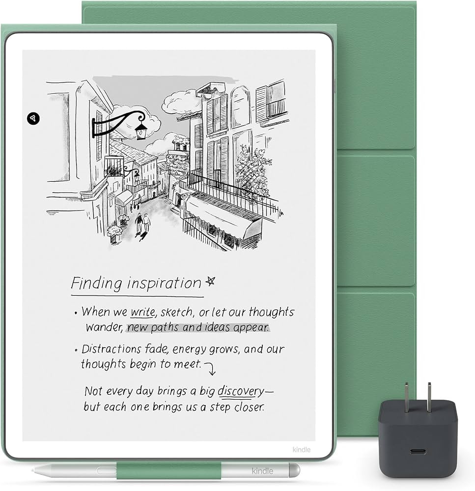 Amazon Kindle Scribe Essentials Bundle - Amazon Kindle Scribe (32GB) , Premium Pen, Plant-Based L... | Amazon (US)