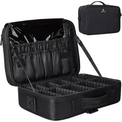 Travel Makeup Train Case Makeup Cosmetic Case Organizer Portable Artist Storage Bag With Adjustable Dividers For Cosmetics Makeup Brushes Toiletry (Me | Wayfair North America