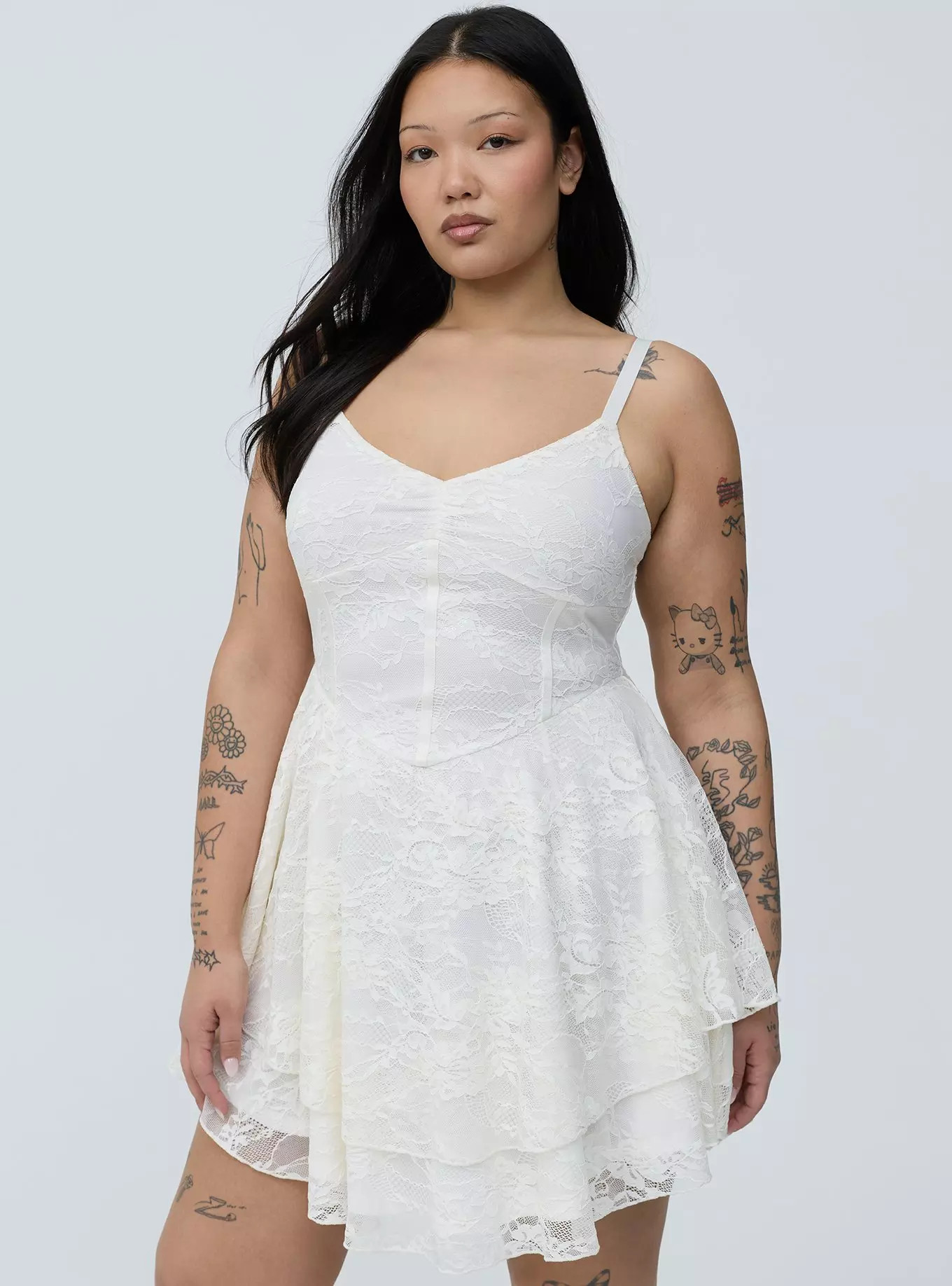 Lace Corset Tiered Mini Dress | Torrid (US & Canada)