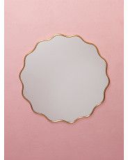 32in Gold Foil Squiggle Framed Round Wall Mirror | HomeGoods
