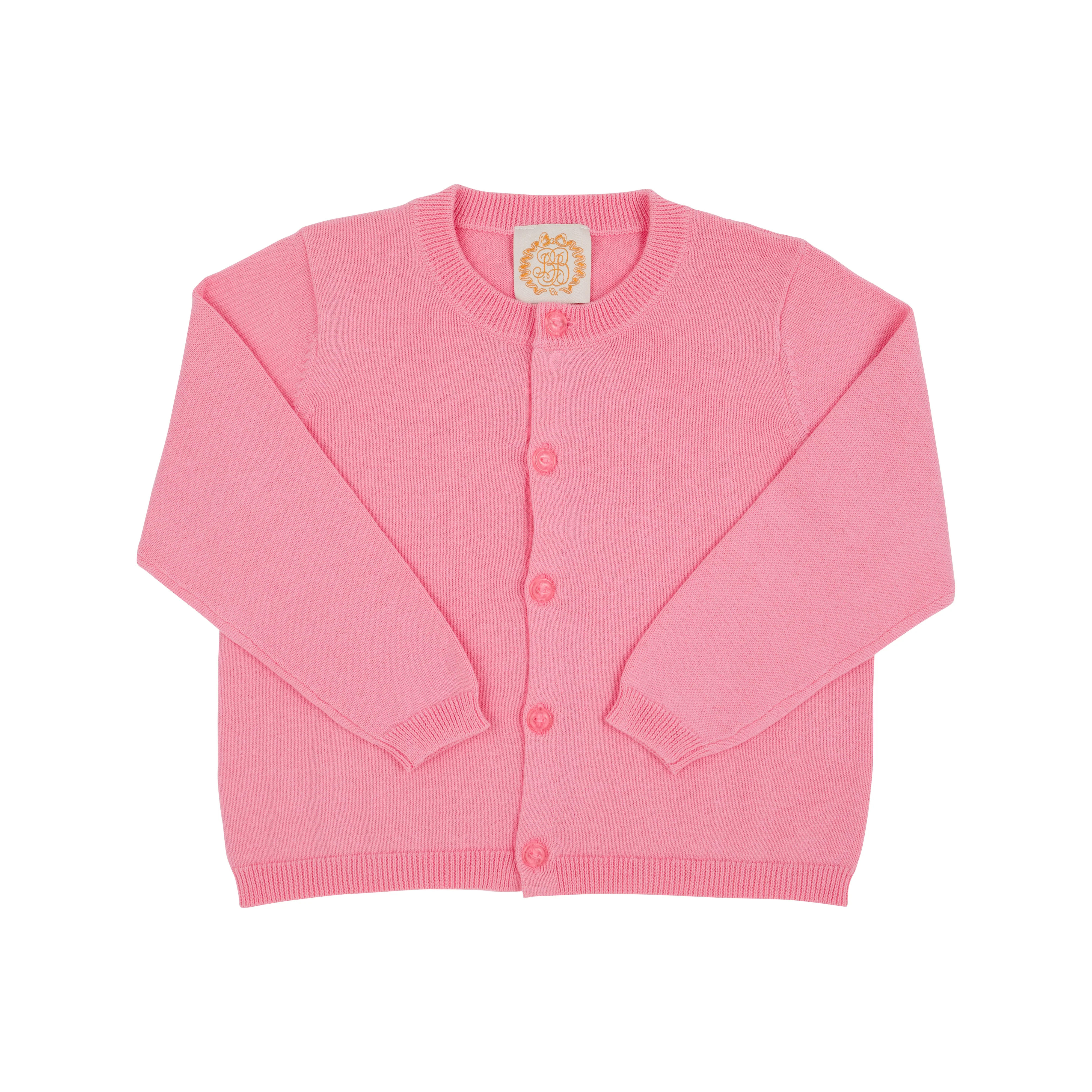 Cambridge Cardigan - Hamptons Hot Pink with Pearlized Buttons | The Beaufort Bonnet Company