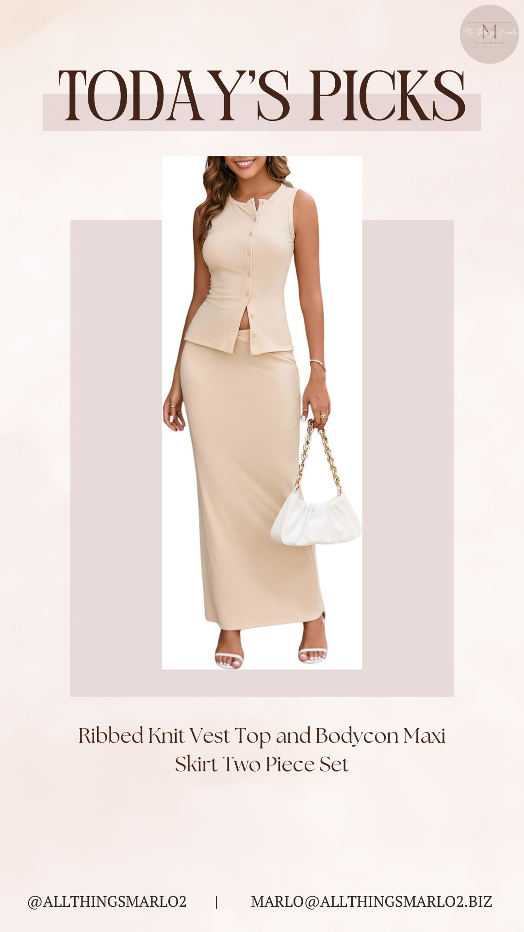 Ribbed Knit Vest Top and Bodycon Maxi Skirt Two Piece Set 

 #LTKSeasonal #LTKWorkwear #LTKTravel