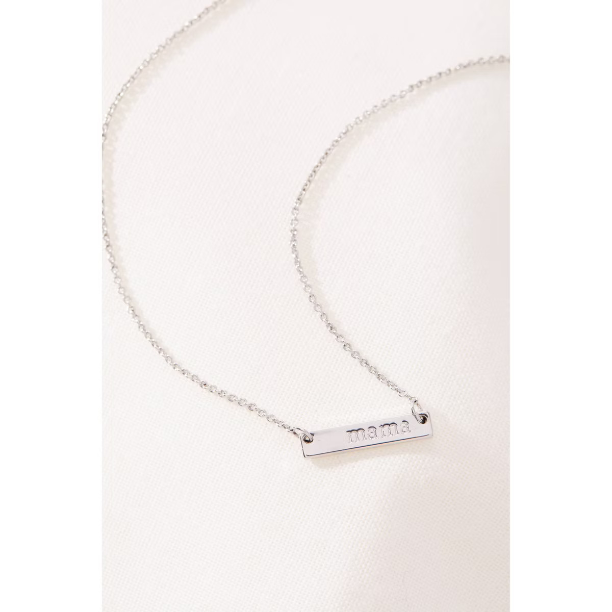 Tiny Tags Silver Plated Mama Bar Chain Necklace - Silver | Target