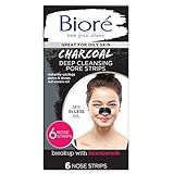 Bioré Charcoal, Deep Cleansing Pore Strips, 6 Nose Strips for Blackhead Removal on Oily Skin, with I | Amazon (US)