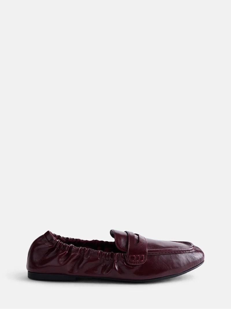 Scenario Women's Faux Leather Scrunch Loafers | Walmart (US)