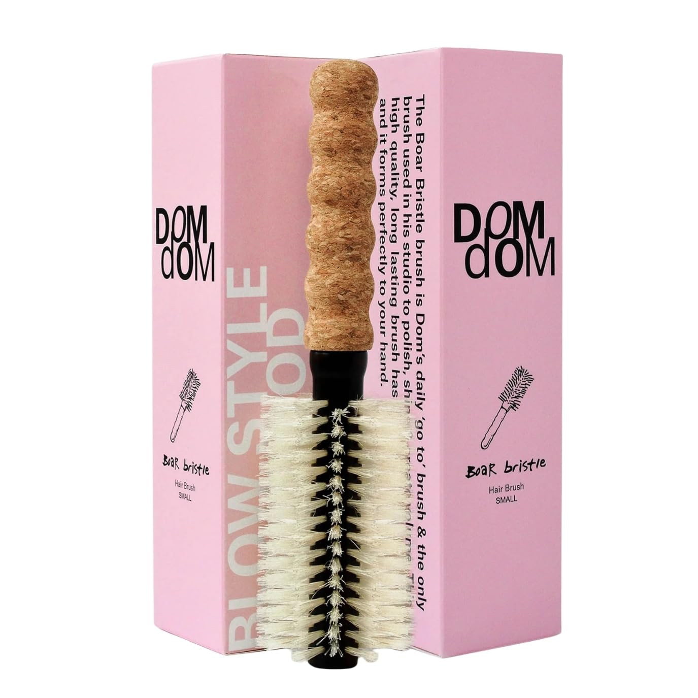 Nylon Boar Bristle Hair Brush, Round Brush for Blow Drying, Small 2" Barrel Blowout Brush, Anti Static Hairbrush, Cork Comfort Grip Handle, Detangling Plastic/Natural Bristle Hair Styling Tool | Amazon (US)