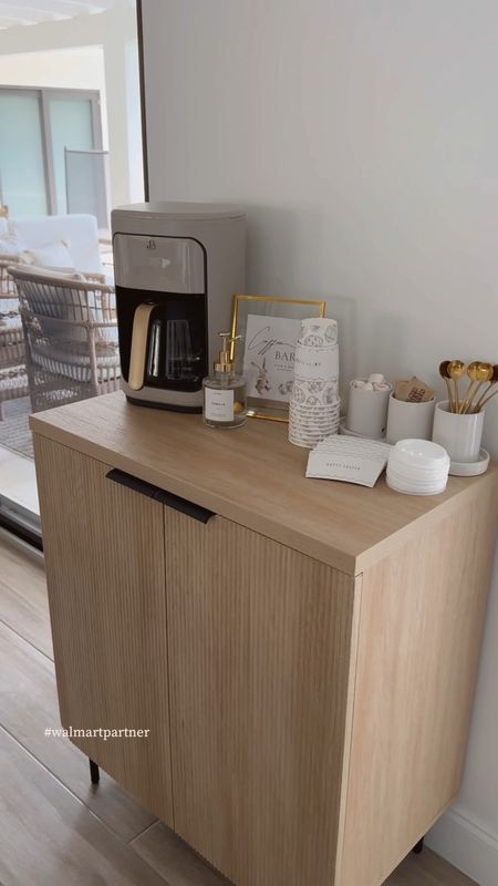 Easter coffee bar for Sunday 🤍 
Hosting brunch for Easter this year and really wanted to set up a cute coffee bar for my family + this wall was very empty and this cabinet is 😍😍😍 linked everything I got at @walmart for this bar!
#walmartpartner #walmart #walmarthome #easter #easterentertaining #hosting #coffeebar #coffeemachine #coffeestation #homedecor #spring 

#LTKSeasonal #LTKhome #LTKfindsunder50