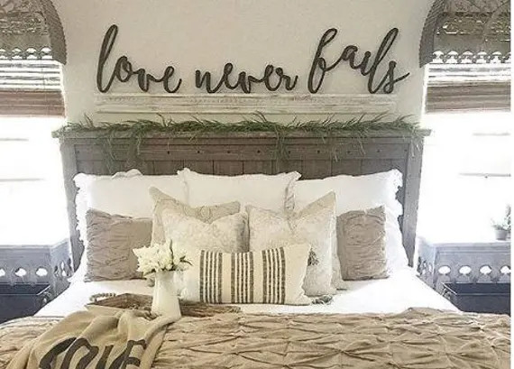 Large Love Never Fails Words Wood Cut Wall Art Sign Decor | Etsy (US)