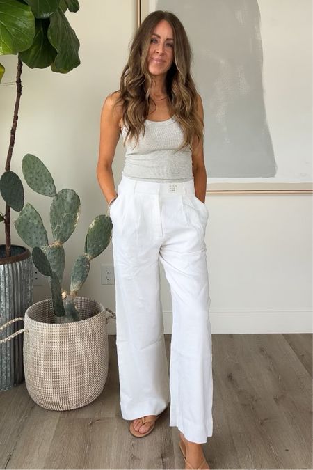 These white linen pants scream summer!!!!! So many fun ways to style them! Wearing a 26 short in the pants and an extra small in the tank! 

#LTKSpringSale #LTKSeasonal