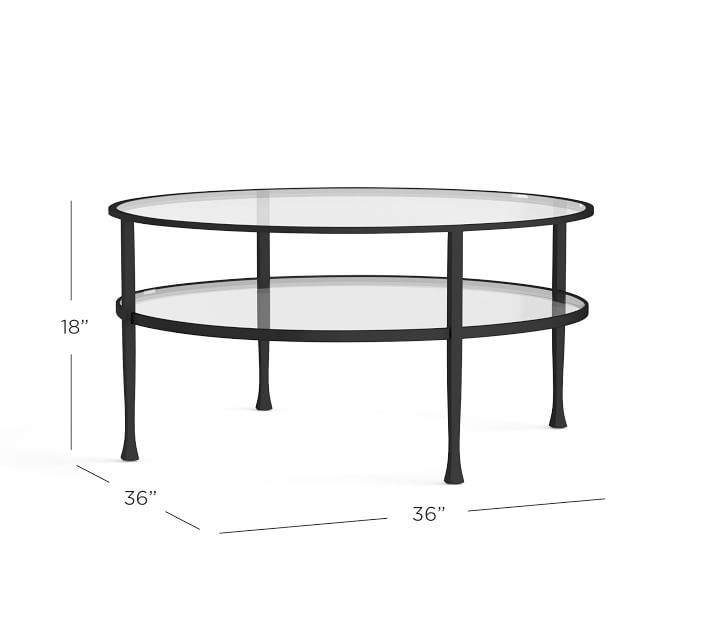 Tanner Round Coffee Table, Blackened Bronze, 36"L | Pottery Barn (US)