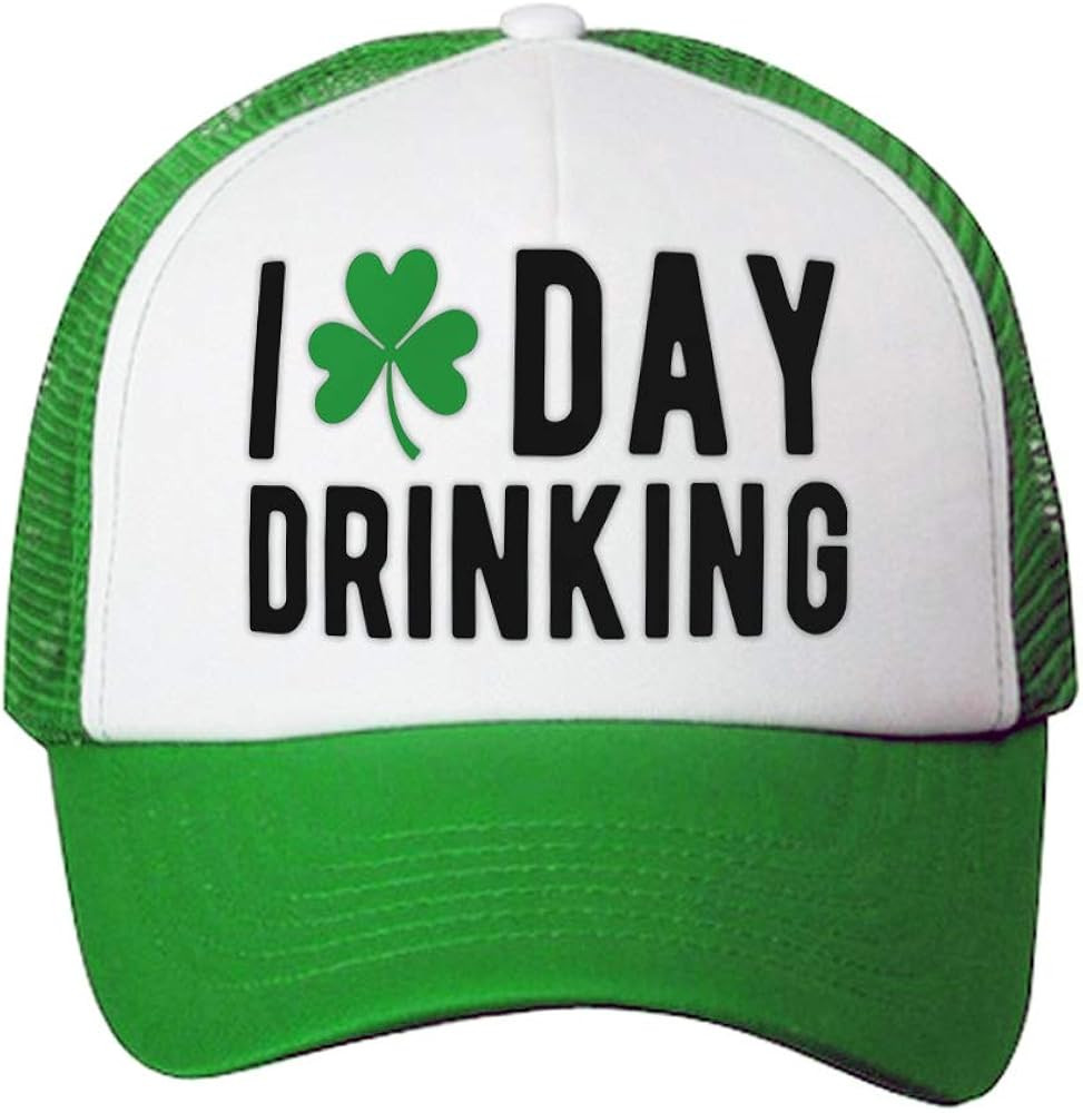 Trucker Hat I Love St Patrick's Day Shamrock Saint Patty Irish Ireland Polyester Snapback Basebal... | Amazon (US)
