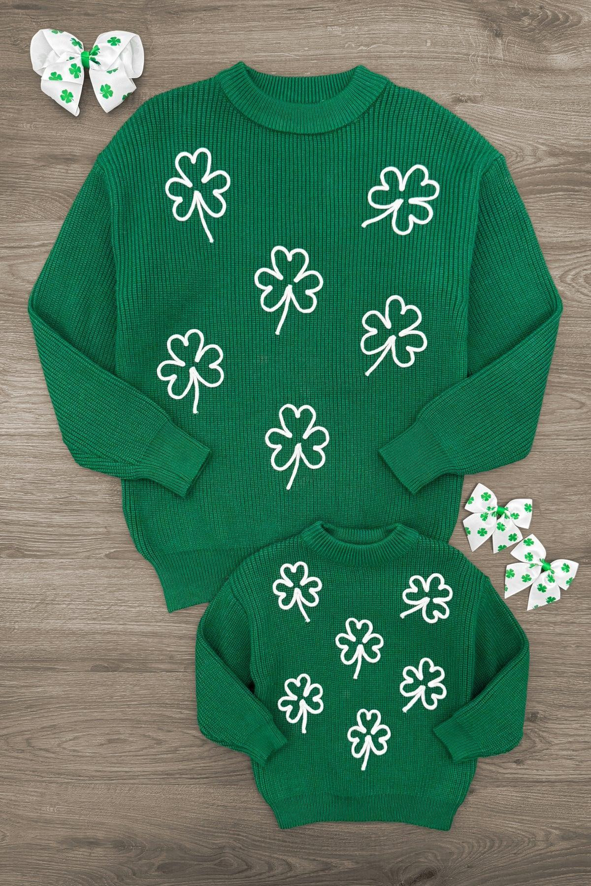 Mom & Me - Shamrock Knit Sweater | Sparkle In Pink