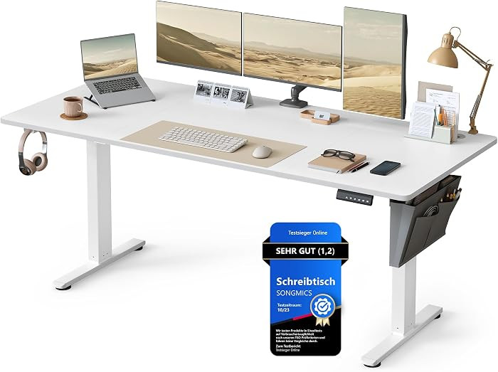 SONGMICS H\u00f6henverstellbarer Schreibtisch 180 x 80 cm | Amazon (DE)