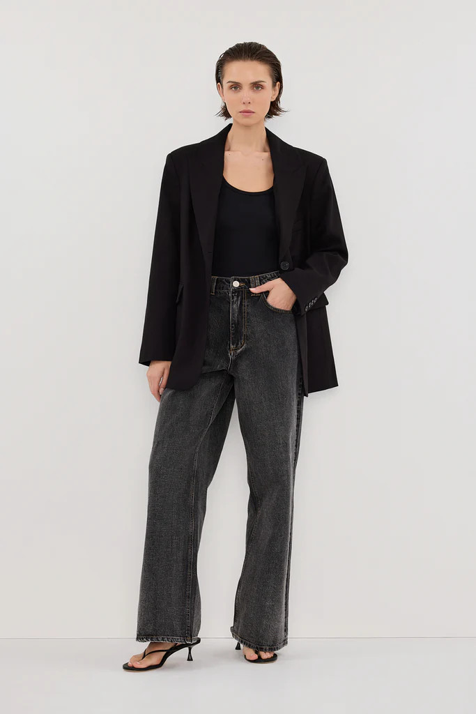 HARLEY BLACK OVERSIZED BOYFRIEND BLAZER | DISSH