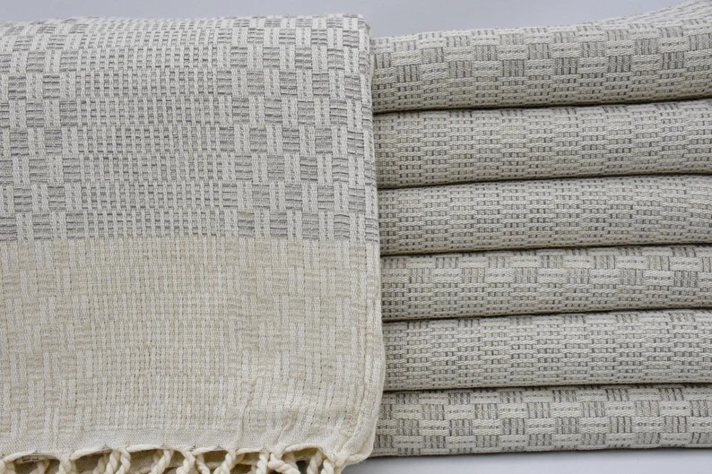 Beach Towel,Beige and Gray Towel,Decorative Towel,Turkish Towel,40"x77",Turkish Peshtemal,Cotton ... | Etsy (US)