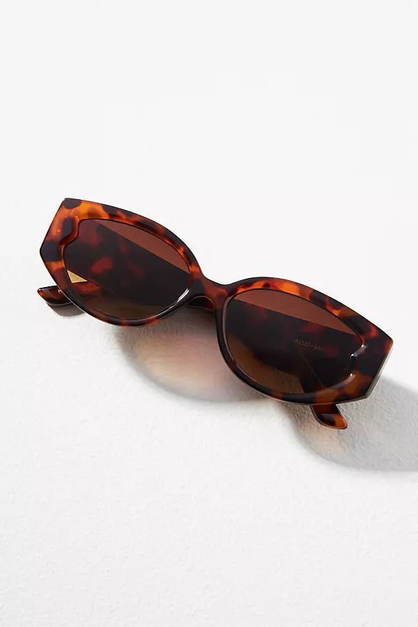 Almond Tortoiseshell Sunglasses By Anthropologie in Brown | Anthropologie (US)